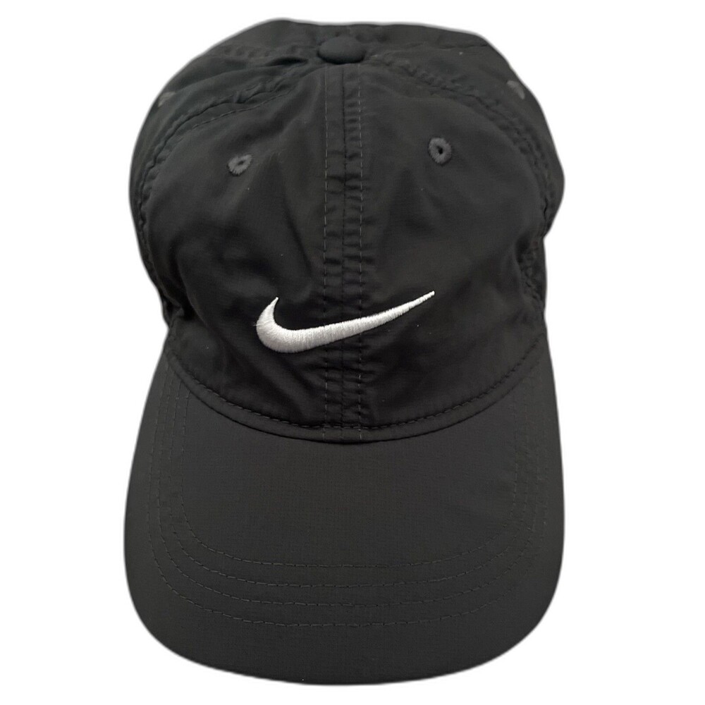 Nike Kids Youth Black Adjustable Baseball Cap Hat One Size Swoosh Logo